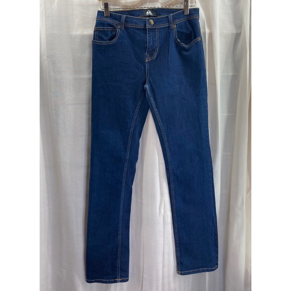 Quiksilver Men Straight Leg Jeans Dark Wash Size 28 Denim Cotton‎ Spandex